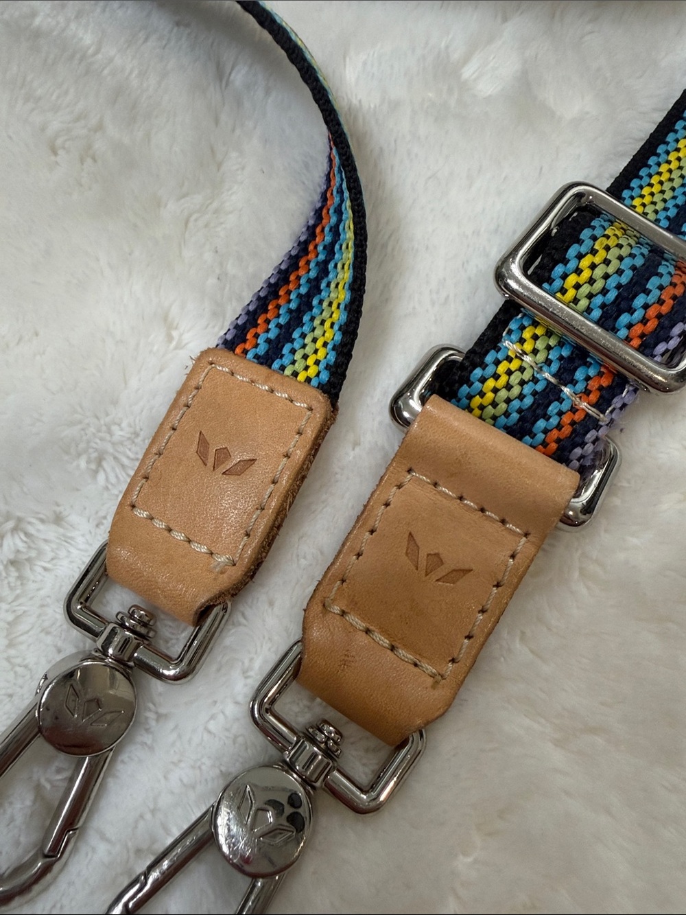 Consuela Multicolor Woven Strap with Tan Leather Ends - Picture 2 of 3